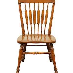 TELL CITY FURNITURE Hard Rock Maple Colonial Style Cattail Back Dining Chair