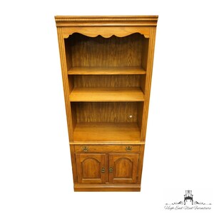 BERNHARDT FURNITURE Pecan Wood Country French 33 Lighted Bookcase / Wall Unit 227-801 image 3