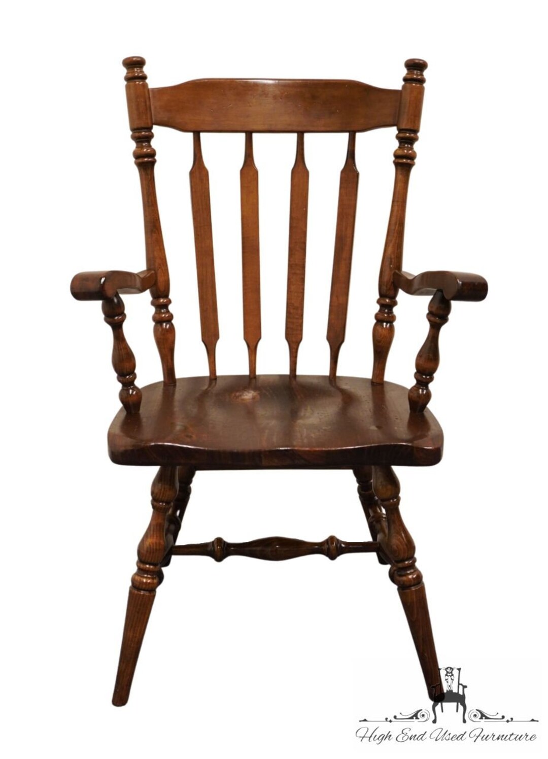 ETHAN ALLEN Antiqued Pine Old Tavern Cattail Back Dining Arm Etsy