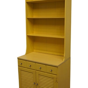 ETHAN ALLEN CRP Custom Room Plan 30 Shutter Door Cabinet w. Bookcase Top 14-4511 / 14-4019 411 Daffodil Yellow Finish image 2