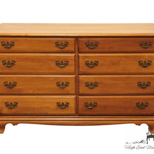 HEYWOOD WAKEFIELD Solid Hard Rock Maple Colonial Early American Style 56 Double Dresser image 3
