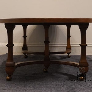 TOMLINSON FURNITURE Bookmatched Walnut Italian Neoclassical Tuscan Style 62 Accent Oval Coffee Table image 6