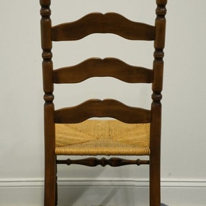 ETHAN ALLEN Heirloom Nutmeg Maple Colonial Early American Ladderback Rush Seat Dining Side Chair image 5