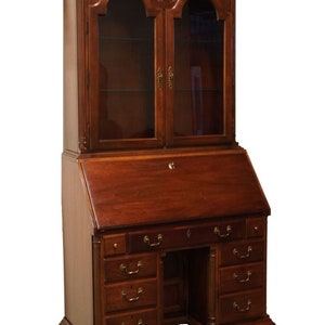 AMERICAN DREW Solid Cherry American Independence Collection 42 Secretary Desk w. Pediment Display Hutch 28-560 image 9