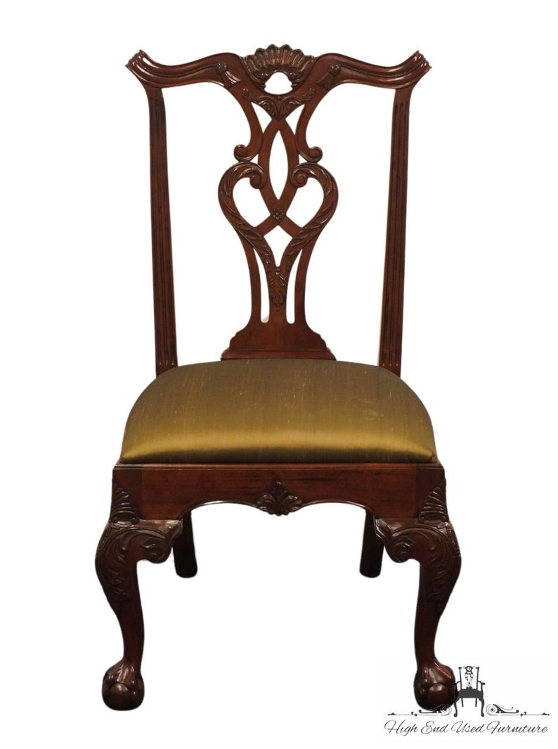 HENREDON FURNITURE Solid Mahogany Traditional Chippendale Style Ball & Claw Dining Side Chair image 2
