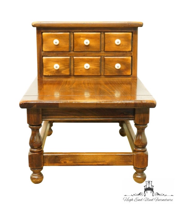 Buy ETHAN ALLEN Antiqued Pine Old Tavern Two Drawer Accent Step