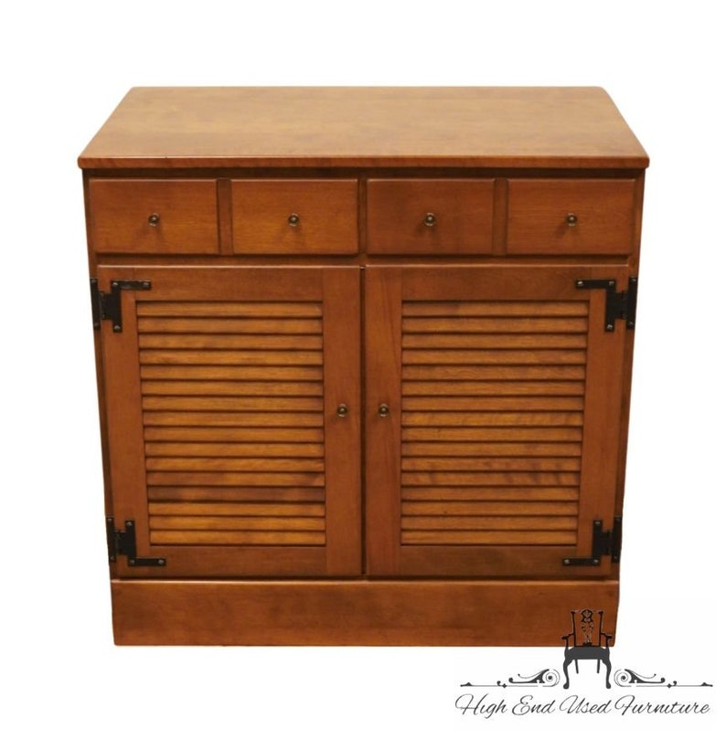 ETHAN ALLEN / BAUMRITTER Heirloom Nutmeg Maple Crp Custom Room Plan 30 Shutter Door Cabinet image 3