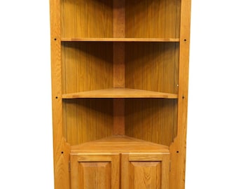KINCAID FURNITURE Oak Country French Corner Cabinet Bookcase 57-080
