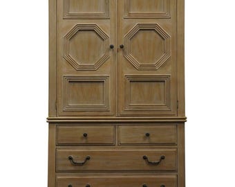 Muebles Lexington, estilo costero contemporáneo, armario multimedia de 47" en roble blanqueado, modelo 525-311
