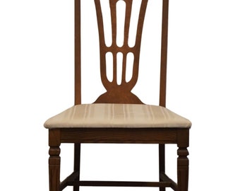 BASSETT FURNITURE Pecan Italian Mediterranean Style Dining Side Chair 352/381-29-451