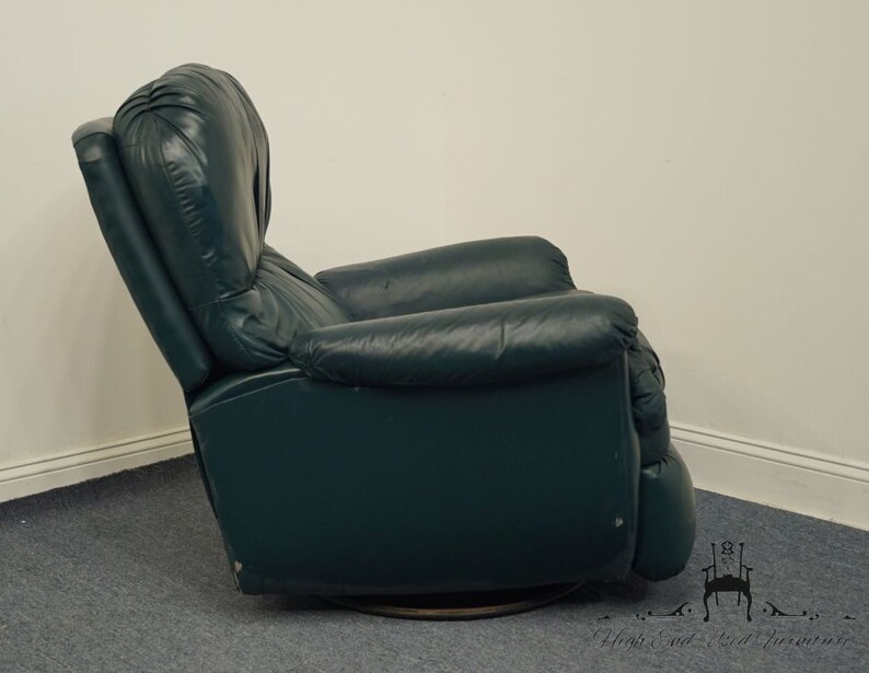 Drexel Heritage Modern Green Leather Recliner Etsy