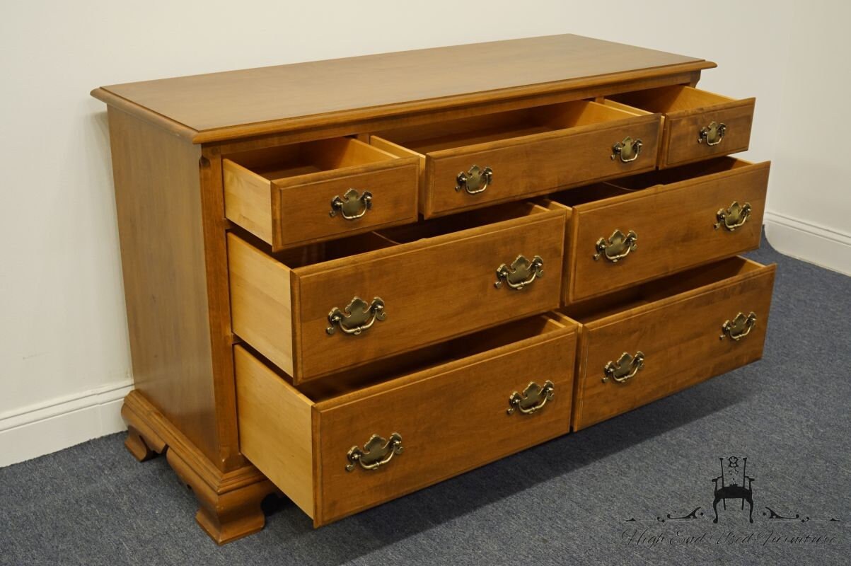 Ethan Allen Heirloom Nutmeg Maple 55 Double Dresser Etsy