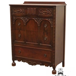 VINTAGE ANTIQUE Walnut Rustic European Style 36 Chest of Drawers 5710 image 2