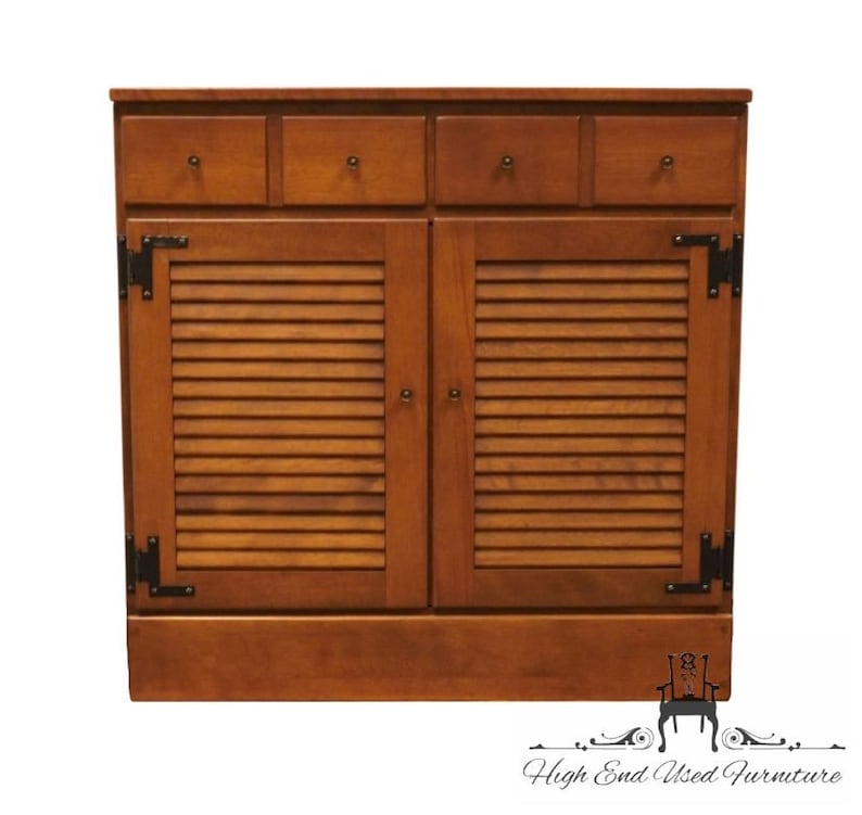 ETHAN ALLEN / BAUMRITTER Heirloom Nutmeg Maple Crp Custom Room Plan 30 Shutter Door Cabinet image 1