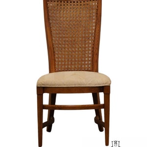CENTURY FURNITURE Solid Oak Rustic Country French Cane Back Dining Side Chair