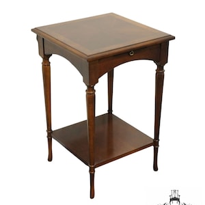 LANE FURNITURE Traditional Style 15 Square Banded Bookmatched Mahogany Accent End Table 6760-25 image 1