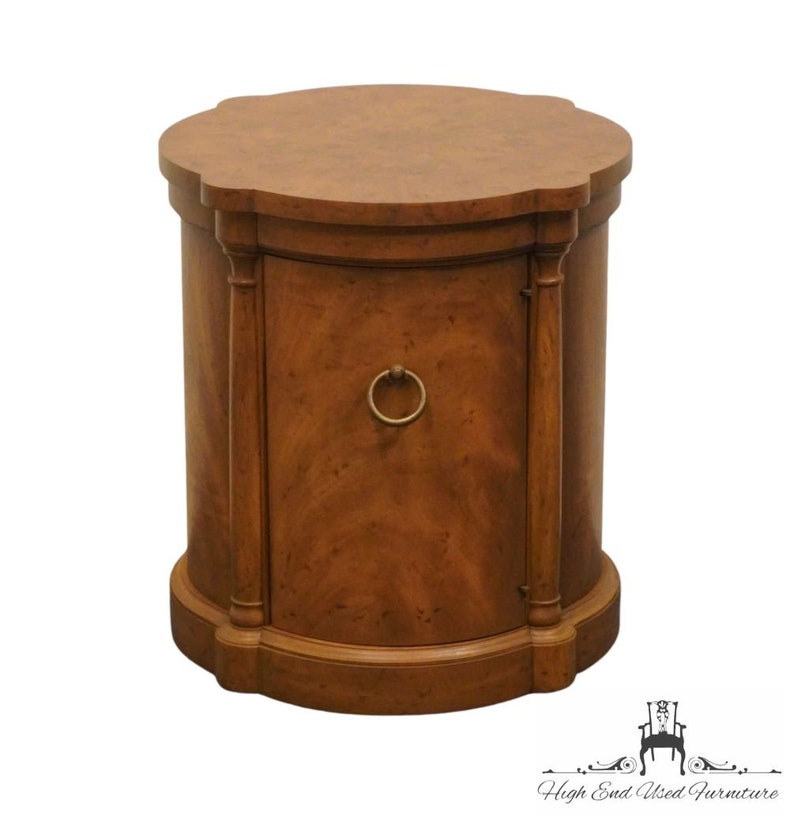 HERITAGE FURNITURE Italian Provincial Bird's Eye Maple 20 Round Accent Storage End Table 007-376 image 3