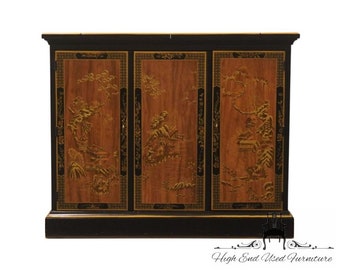 DREXEL HERITAGE Et Cetera Collection Black Painted Asian Chinoiserie 54" Flip-Top Buffet Server