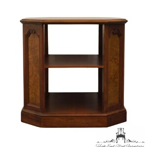 HERITAGE FURNITURE Traditional Style 26 Tiered Accent End Table w. Burled Walnut Accents image 5