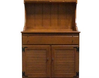 ETHAN ALLEN Heirloom Nutmeg Maple 34" Shutter Door Server w. Open Hutch