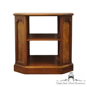 HERITAGE FURNITURE Traditional Style 26 Tiered Accent End Table w. Burled Walnut Accents image 1