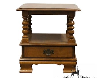 ETHAN ALLEN Heirloom Nutmeg Maple Colonial Early American 21" Accent End Table 10-8654
