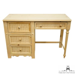 STANLEY FURNITURE Chalais Collection Solid Knotty Pine and Wicker 44 Writing Desk 94024-27 image 1