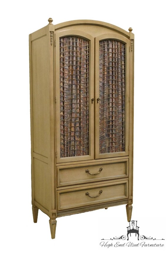 High End French Provincial 32 White Armoire Door Chest