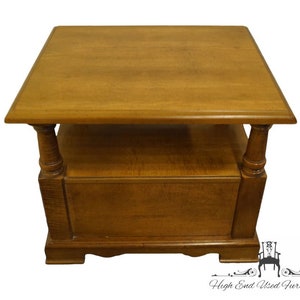 BASSETT FURNITURE Maple British Colonial Style 24x27 Accent End Table image 9