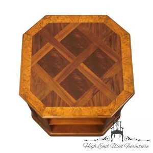 HERITAGE FURNITURE Traditional Style 26 Tiered Accent End Table w. Burled Walnut Accents image 8