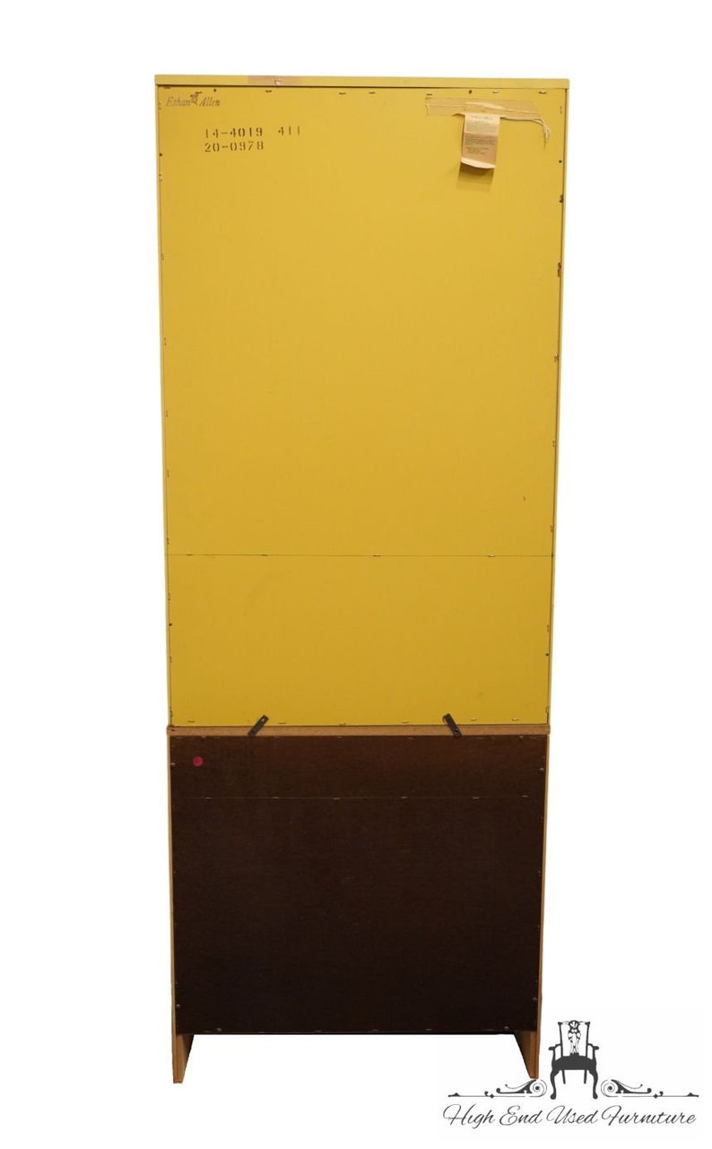 ETHAN ALLEN CRP Custom Room Plan 30 Shutter Door Cabinet w. Bookcase Top 14-4511 / 14-4019 411 Daffodil Yellow Finish image 9