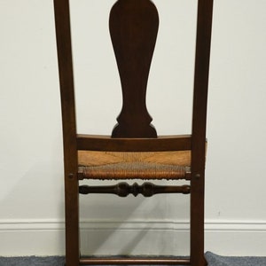 VINTAGE ANTIQUE Solid Cherry Rustic Country Style Dining Side Chair w. Rush Seat image 6