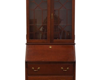 JASPER CABINET Solid Cherry Traditional Style 31" Secretary Desk w. Display Pediment Hutch 911-1393