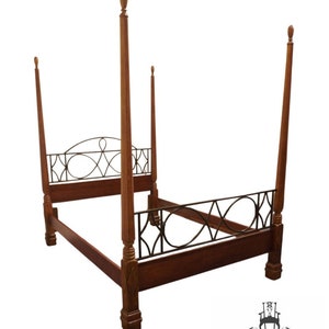 ALEXANDER JULIAN Queen Size Contemporary Modern Four Poster Bed w. Wrought Iron Detail 710-280 image 3