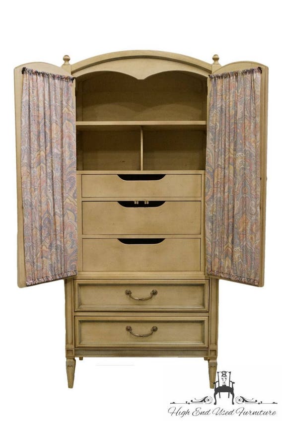 High End French Provincial 32 White Armoire Door Chest