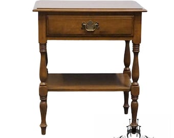 ETHAN ALLEN Heirloom Nutmeg Maple Colonial Early American 22" Tiered Nightstand 10-5326