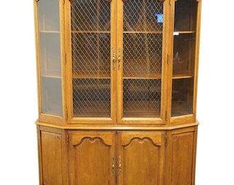 DAVIS CABINET Co. Antique Walnut Country French 59" China Cabinet 727 / 728