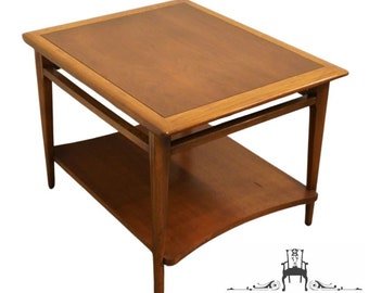 ALTAVISTA LANE MCM Mid-Century Modern 23x29" Accent End Table w. Banded Top 967-05