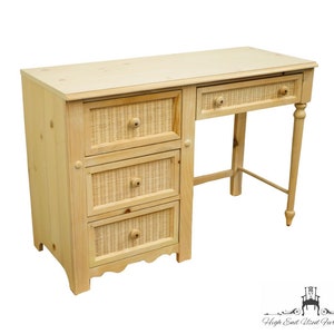 STANLEY FURNITURE Chalais Collection Solid Knotty Pine and Wicker 44 Writing Desk 94024-27 image 2