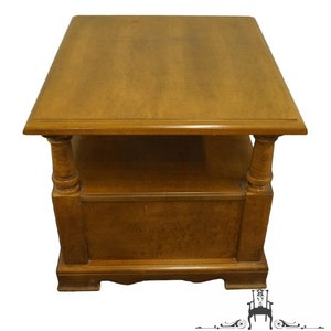 BASSETT FURNITURE Maple British Colonial Style 24x27 Accent End Table image 8