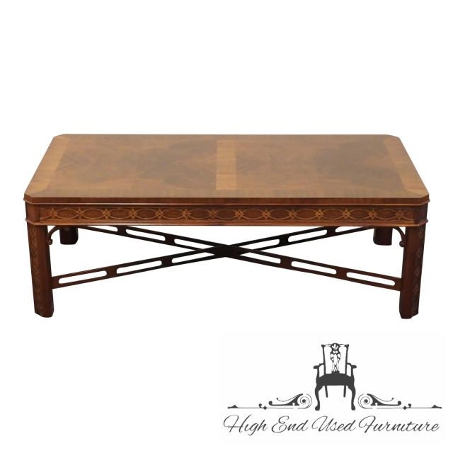 HIGH END Traditional Chippendale Style Banded Mahogany 48 Accent Coffee Table Etsy