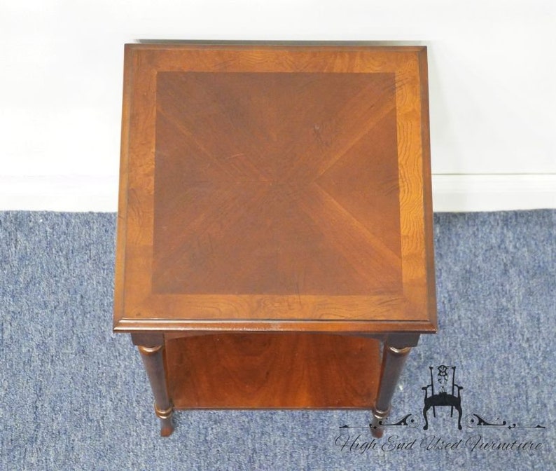 LANE FURNITURE Traditional Style 15 Square Banded Bookmatched Mahogany Accent End Table 6760-25 image 5