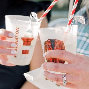 Heritage Golf Party, Golf party cups, Golf themed party, Golf birthday party, Heritage viewing party cups, Personalized cups, plaid golf
