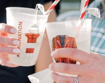 Heritage Golf Party, Golf party cups, Golf themed party, Golf birthday party, Heritage viewing party cups, Personalized cups, plaid golf
