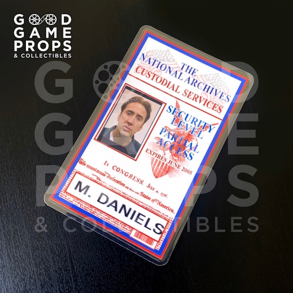 National Treasure | Benjamin Gates Fake Smithsonian ID Badge Prop Replica | Printed/Laminated | 100% Screen Accurate