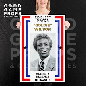 Regreso al futuro / Réplica del póster de la campaña de la alcaldesa Goldie Wilson / Tamaño completo (61 x 91 cm) / Precisión de pantalla / ***Archivo digital***