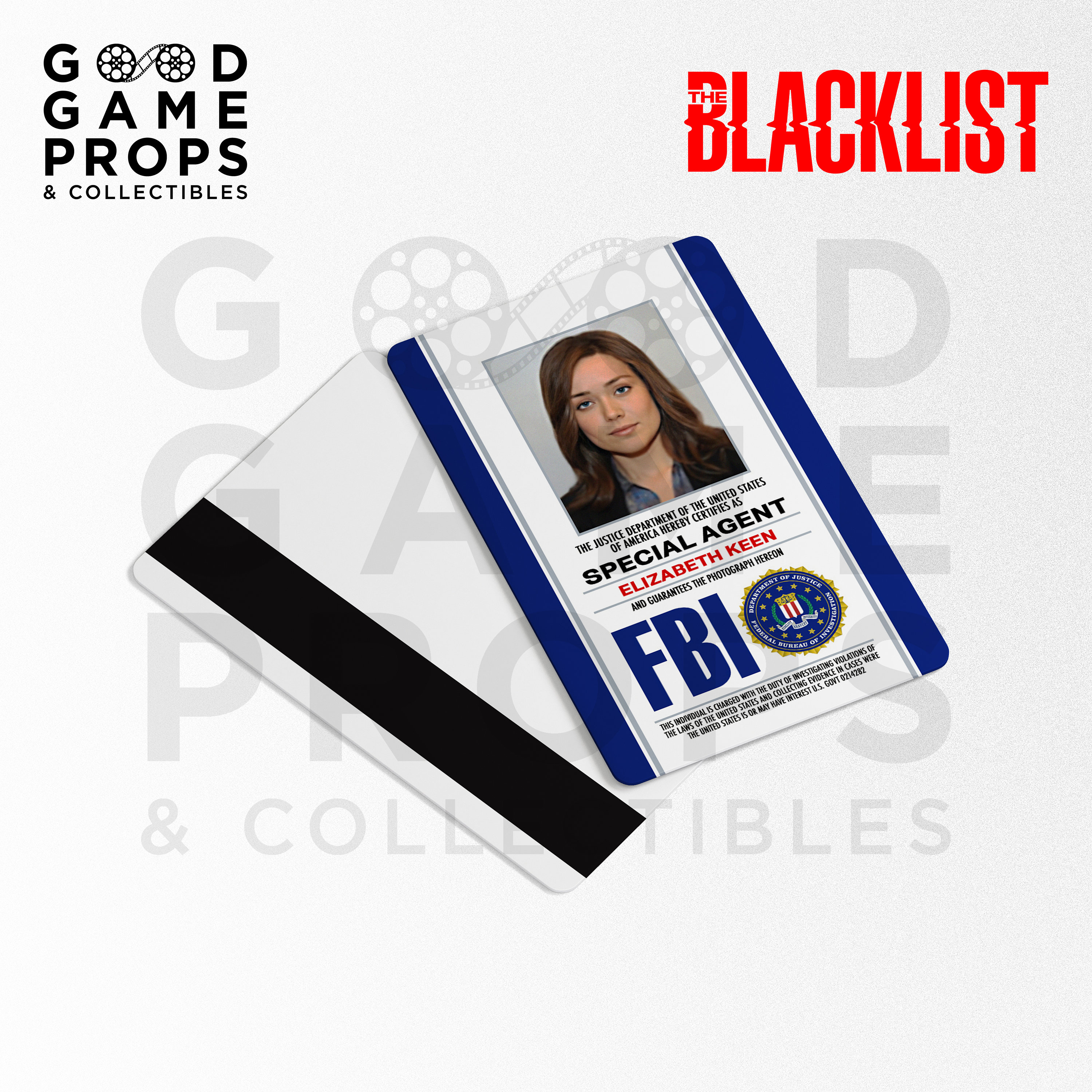 The BLACKLIST FBI Badge Set Special Agent Elizabeth Keen Donald Ressler FBI  Card 
