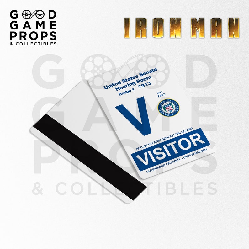 Iron Man / Iron Man 2 Security / Press / Visitor / Senate Hearing ID Badge Prop Replicas PVC 100% Screen Accurate image 6