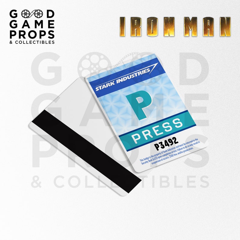 Iron Man / Iron Man 2 Security / Press / Visitor / Senate Hearing ID Badge Prop Replicas PVC 100% Screen Accurate image 4
