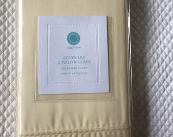 New pair, Martha Stewart standard Pima cotton, pillowcases, daffodil yellow new in package